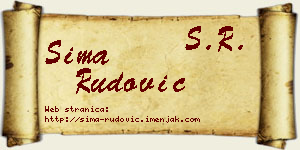 Sima Rudović vizit kartica